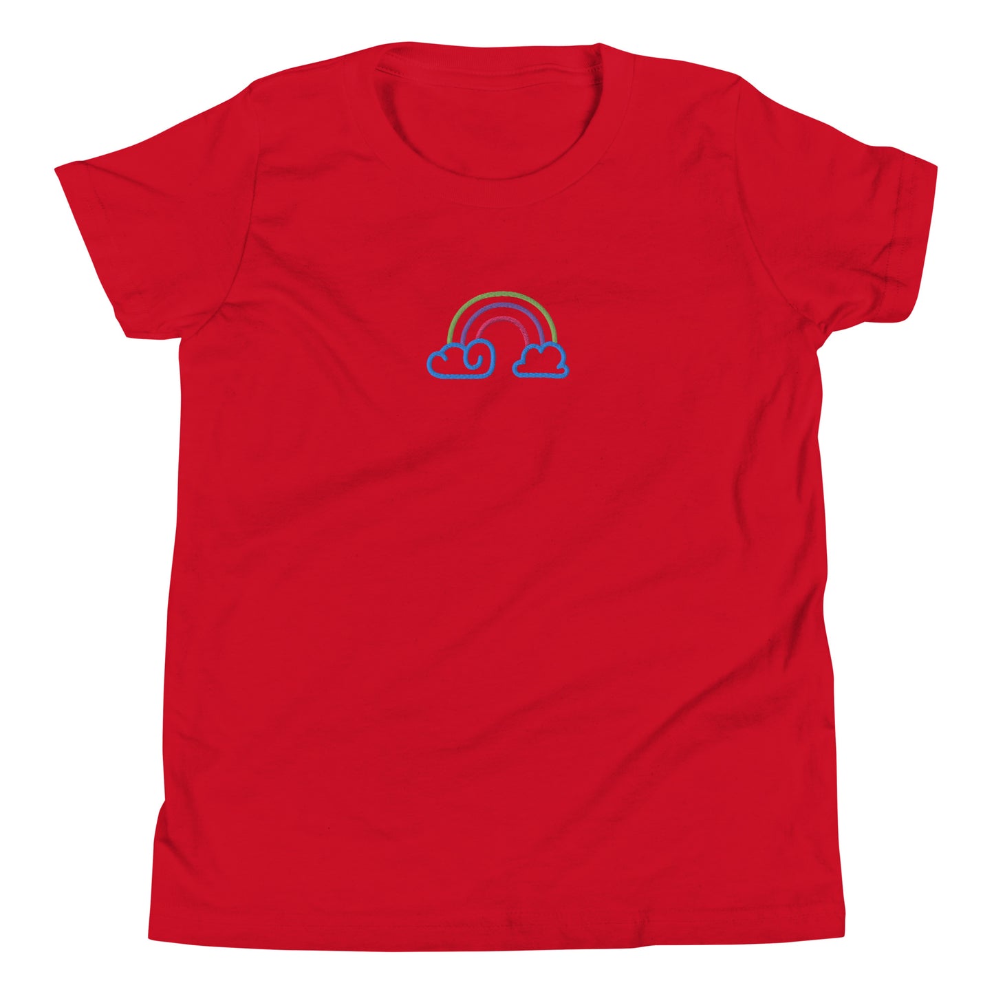 Rainbow Embroidered Youth Short Sleeve T-Shirt