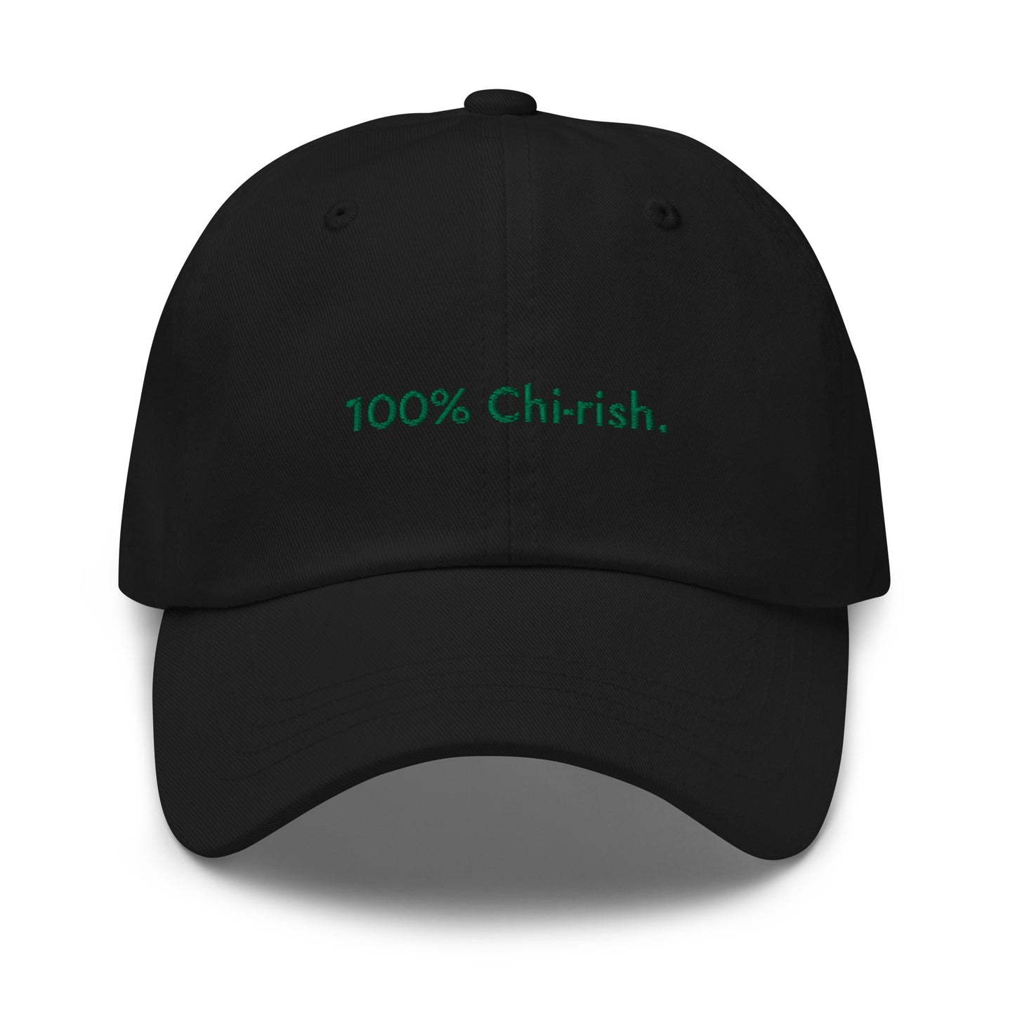 “100% Chi-rish.” & Shamrock Embroidered Baseball Hat