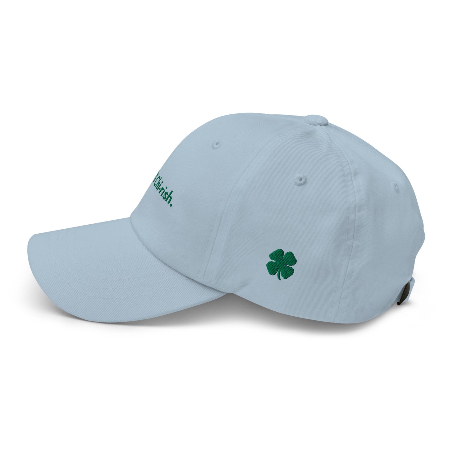 “100% Chi-rish.” & Shamrock Embroidered Baseball Hat