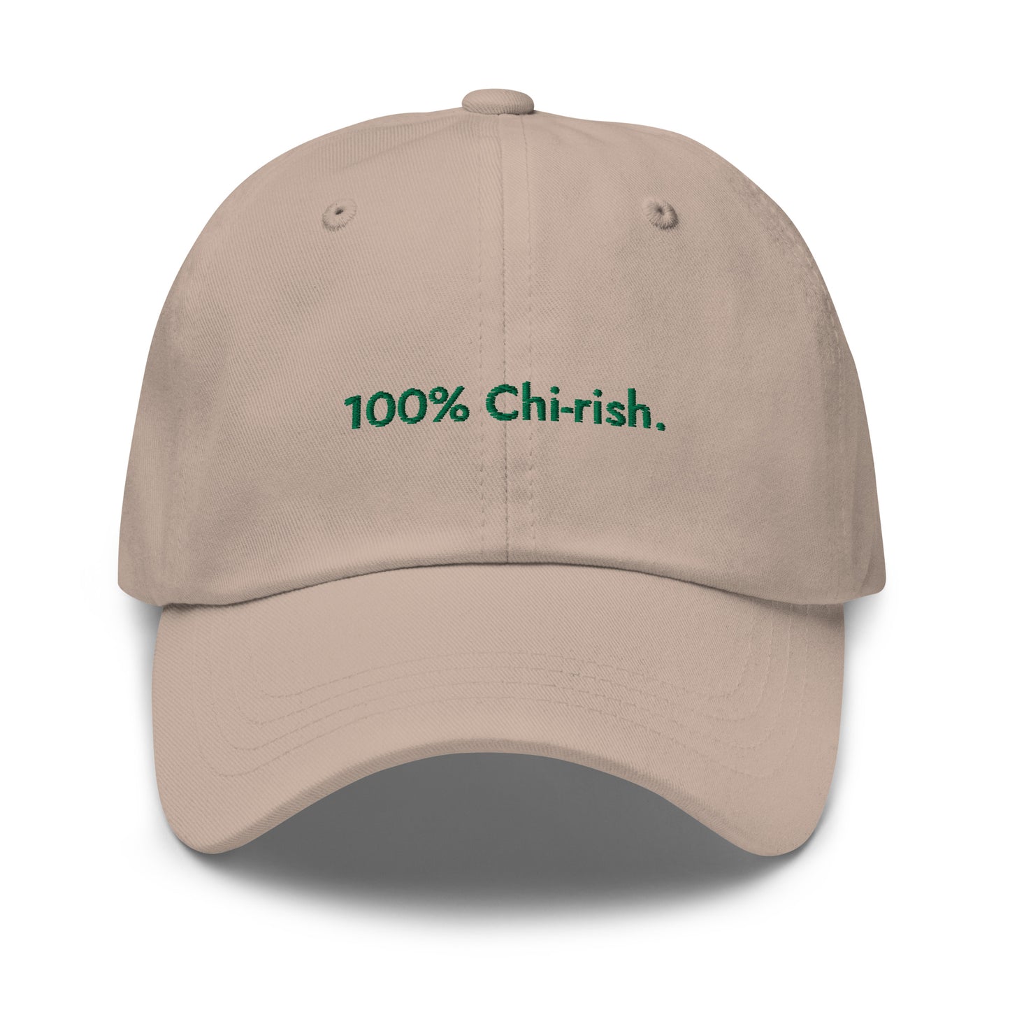 “100% Chi-rish.” & Shamrock Embroidered Baseball Hat