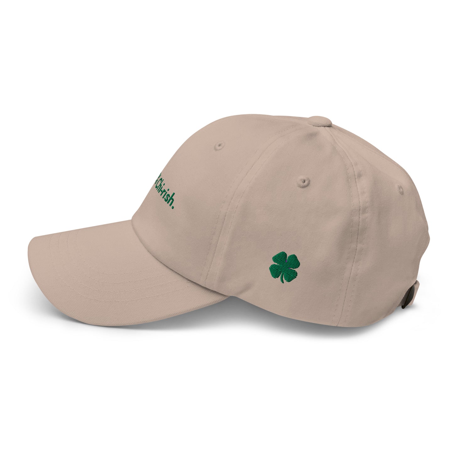 “100% Chi-rish.” & Shamrock Embroidered Baseball Hat