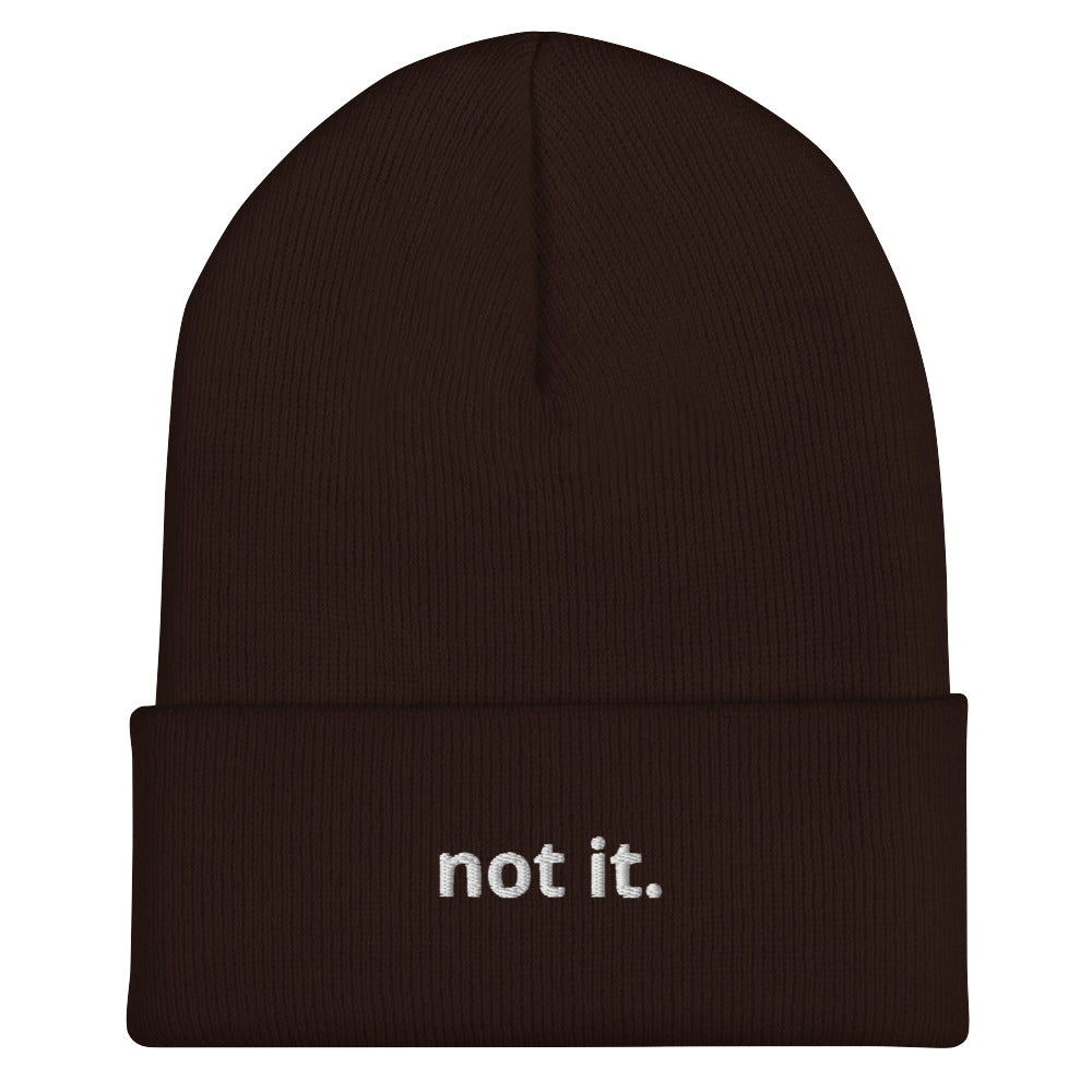 “not it.” Embroidered Cuffed Beanie