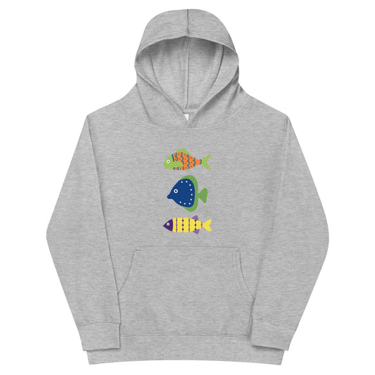 3 Fishes Printed Kids fleece hoodie
