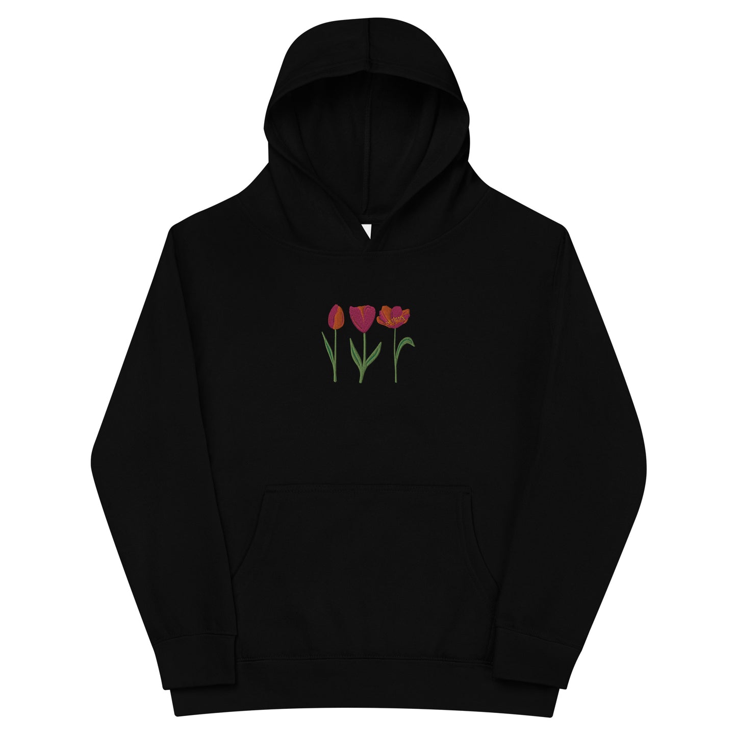 Three Tulips Embroidered Kids fleece hoodie