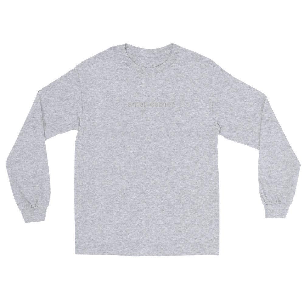 “amen corner.” Embroidered (front) + Hole Pin Embroidered (sleeve) Men’s Long Sleeve Shirt