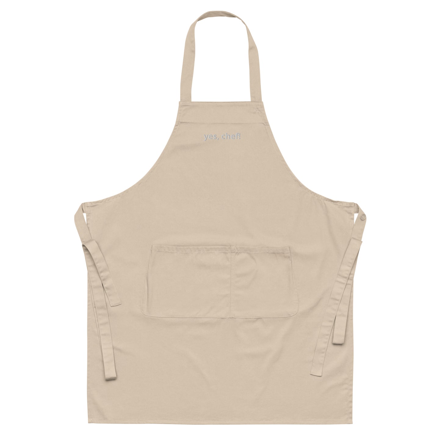 “yes, chef!” Embroidered Organic cotton apron