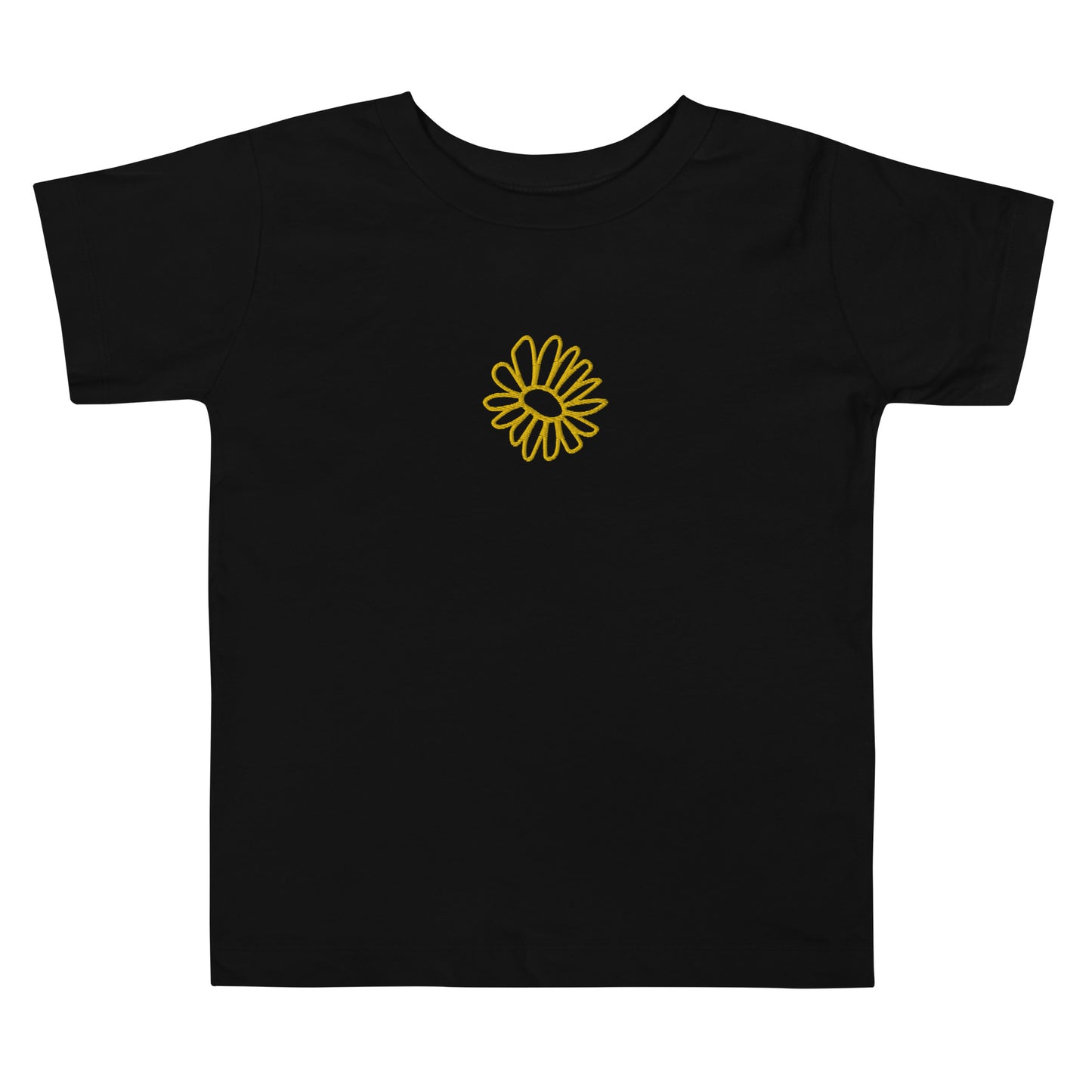 Sunflower Embroidered Toddler Short Sleeve Tee