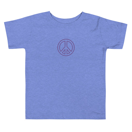 Purple Peace Embroidered Toddler Short Sleeve Tee