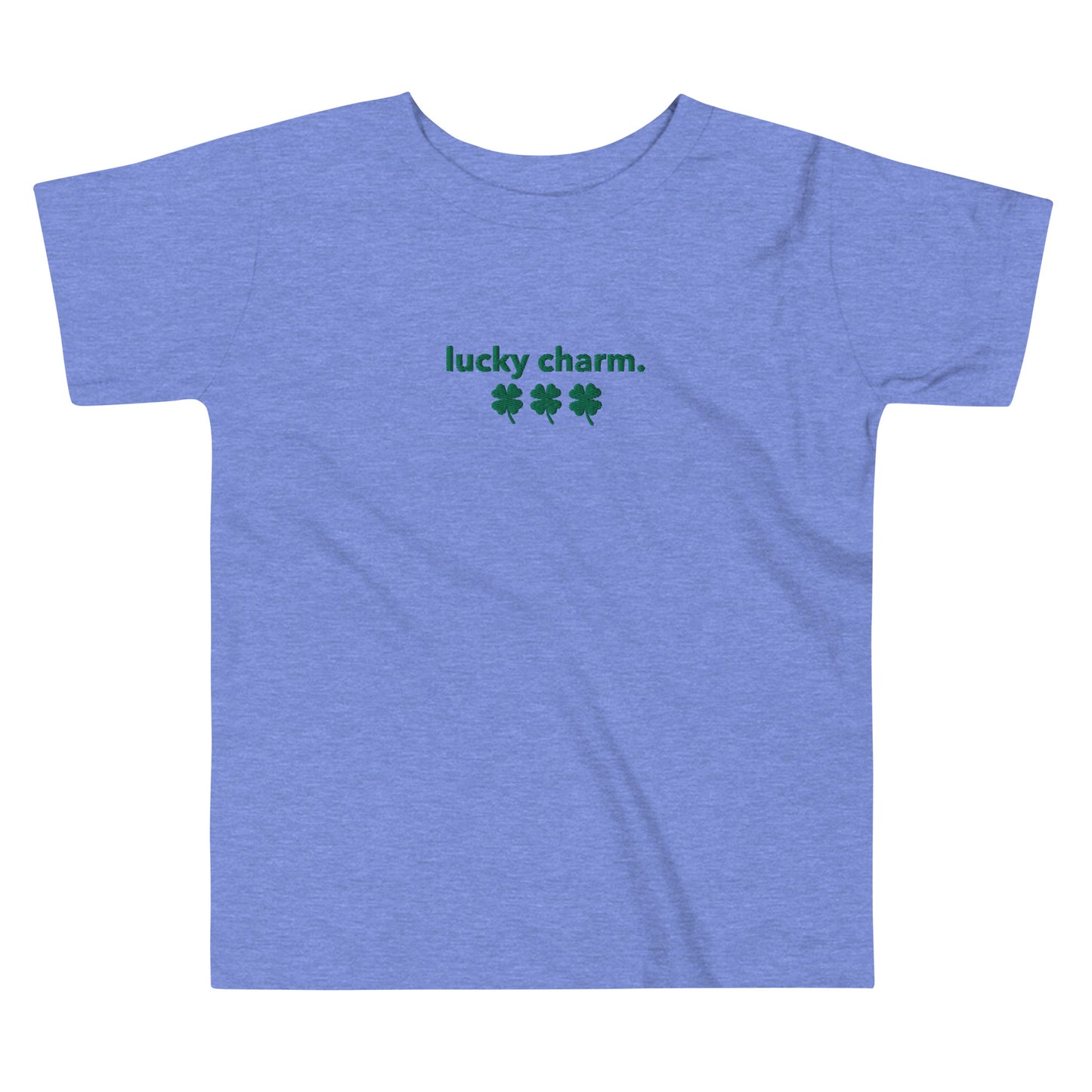 “lucky charm.” & 3 Shamrocks Embroidered Toddler Short Sleeve Tee