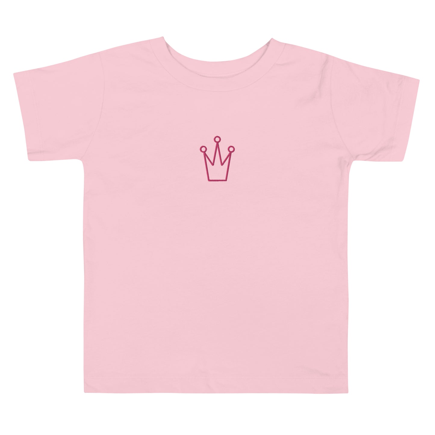 Pink Crown Embroidered Toddler Short Sleeve Tee