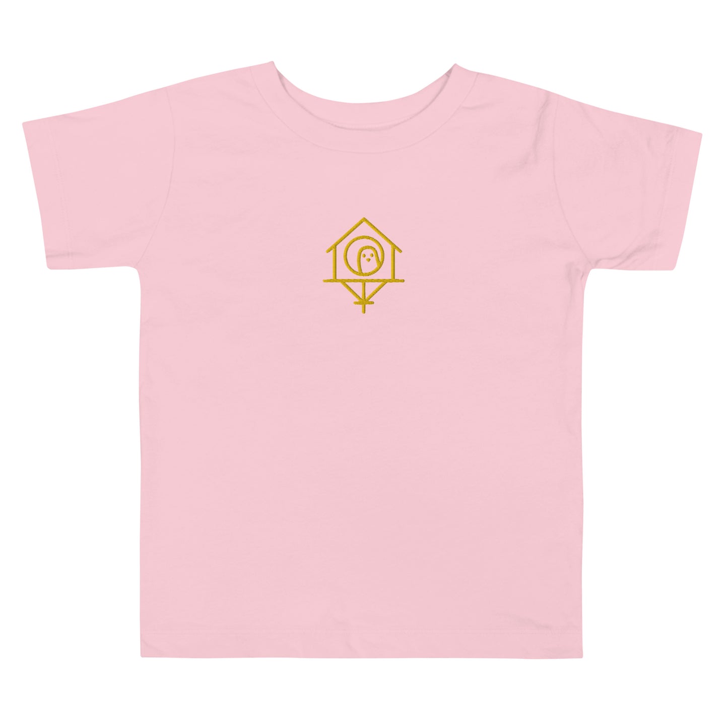 Yellow Birdhouse Embroidered Toddler Short Sleeve Tee