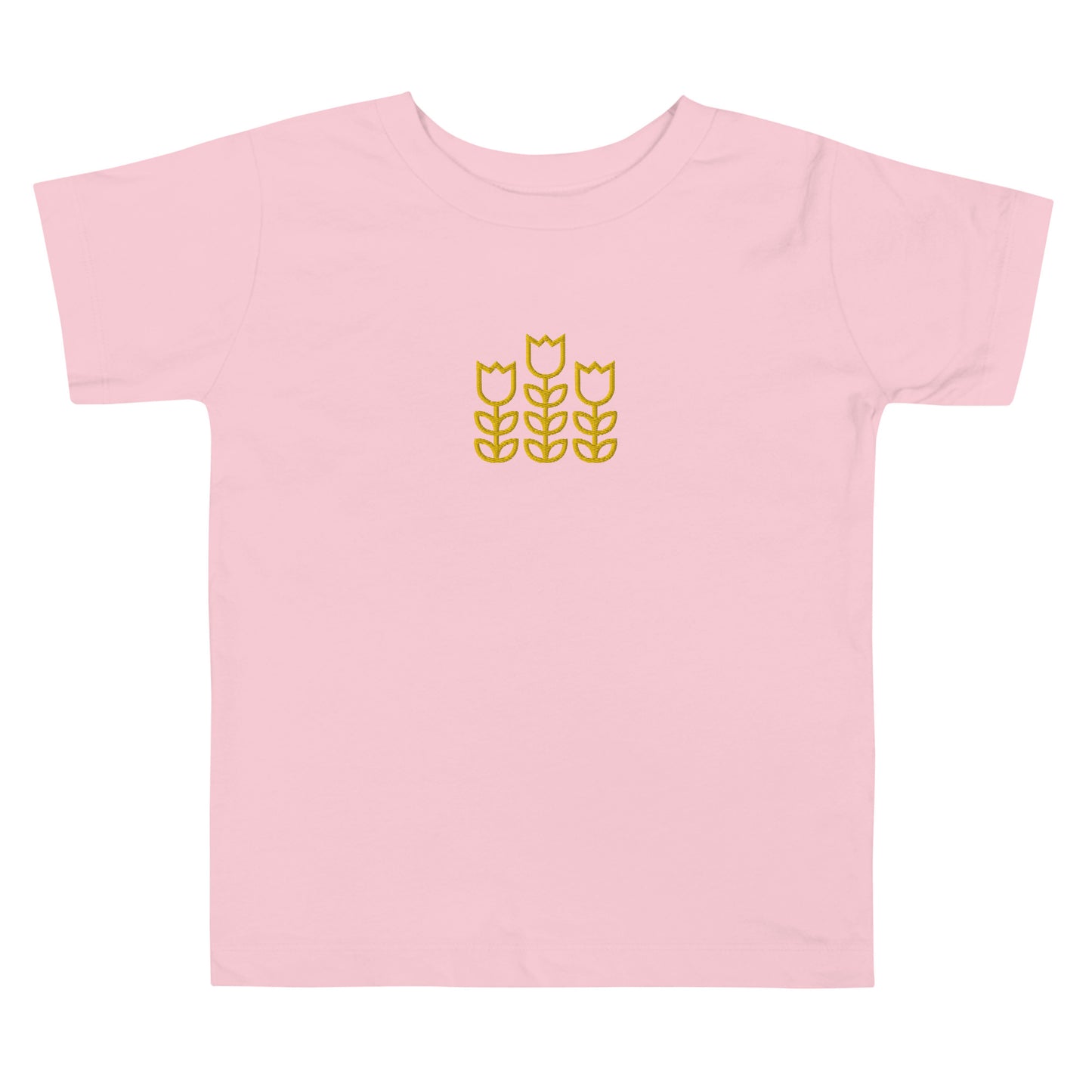 Tulips Embroidered Toddler Short Sleeve Tee