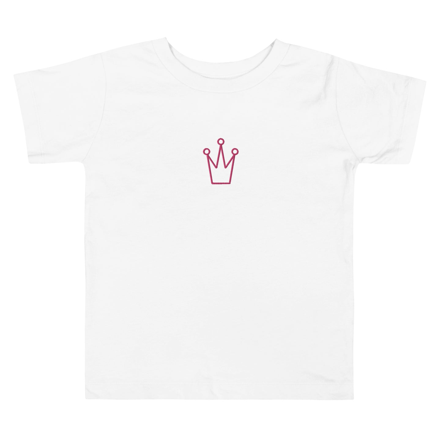 Pink Crown Embroidered Toddler Short Sleeve Tee