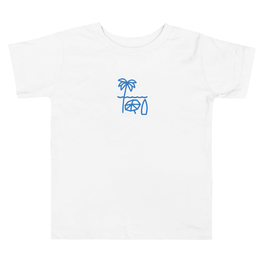 Blue Beach Embroidered Toddler Short Sleeve Tee