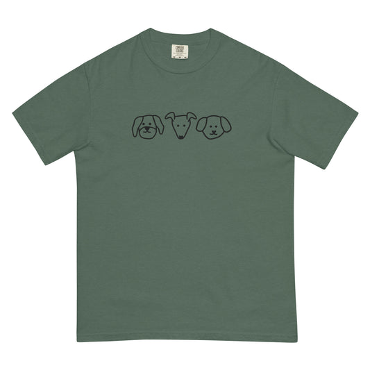 Dogs! Embroidered Unisex garment-dyed heavyweight t-shirt