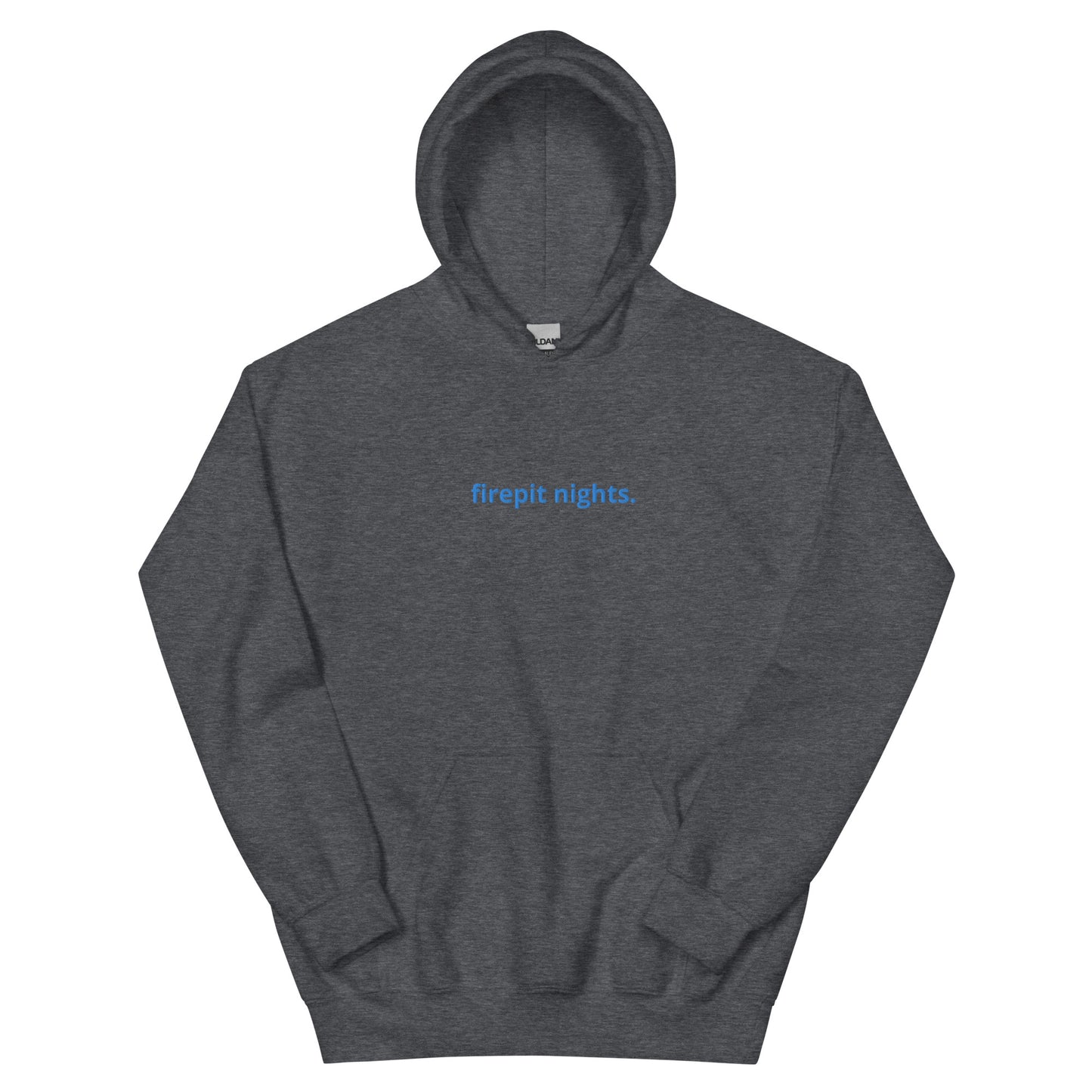 “firepit nights.” Embroidered Unisex Hoodie