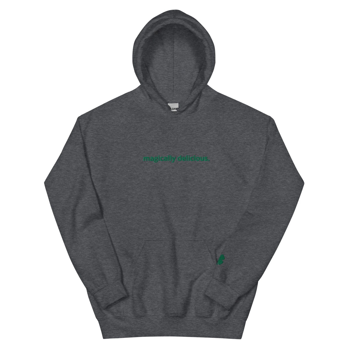 Shamrock & “magically delicious.”  Embroidered Unisex Hoodie
