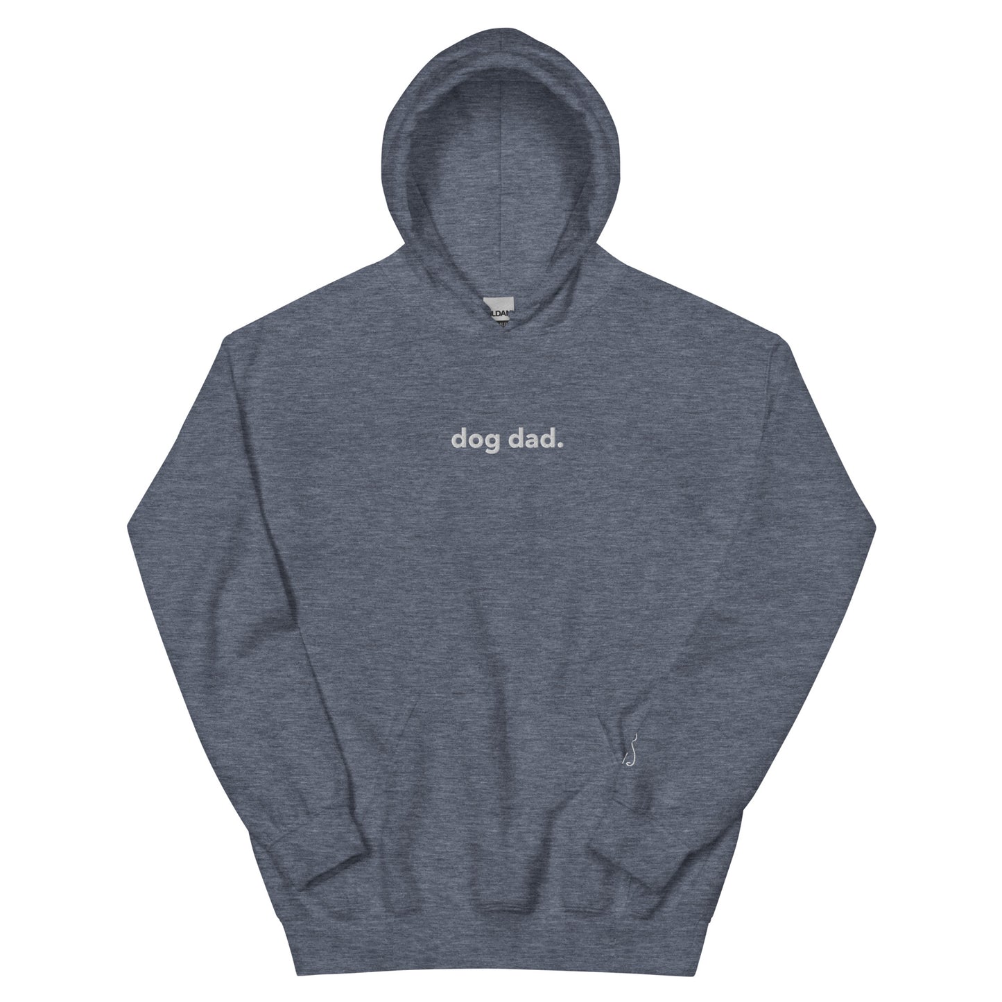 “dog dad.” (Front) & Dog (left sleeve) Embroidered Unisex Hoodie