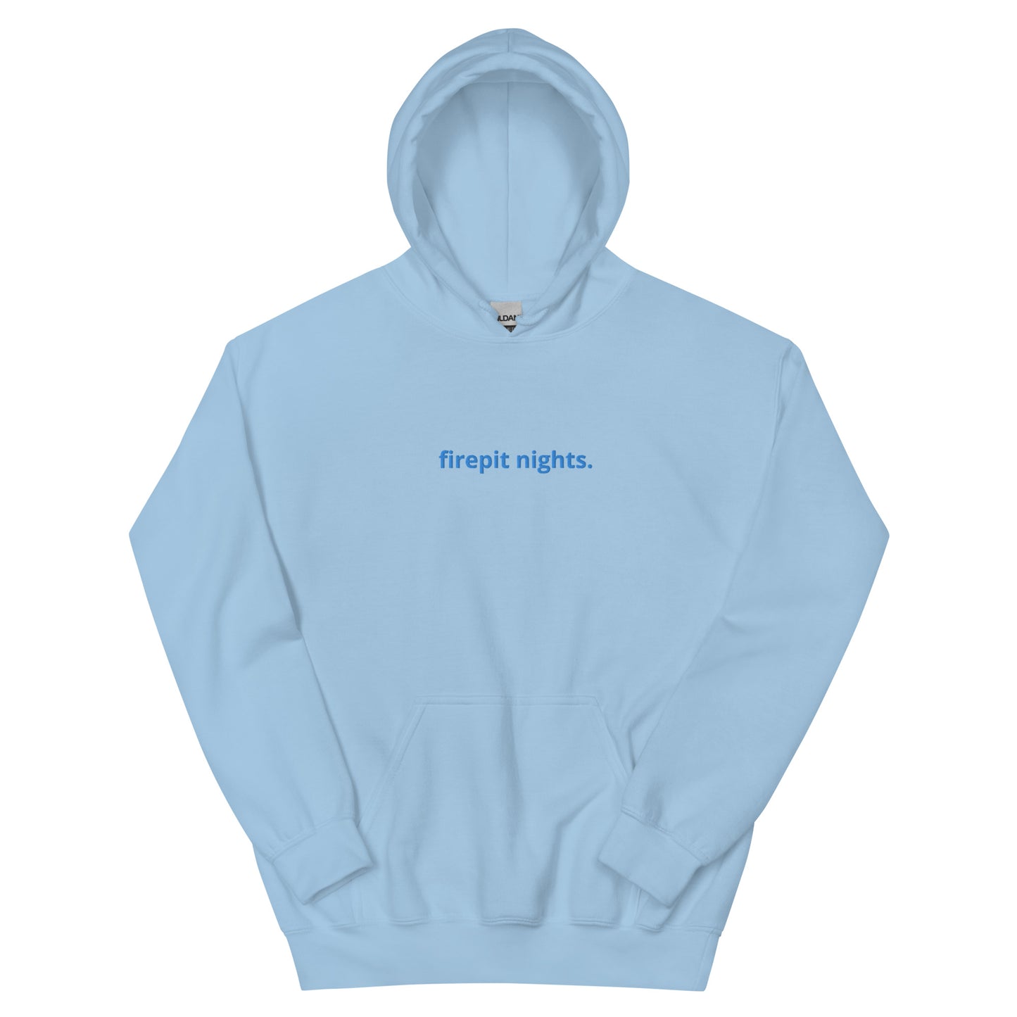 “firepit nights.” Embroidered Unisex Hoodie