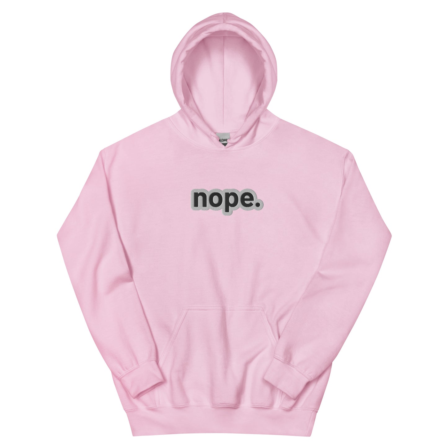 “nope” Embroidered white outline Unisex Hoodie