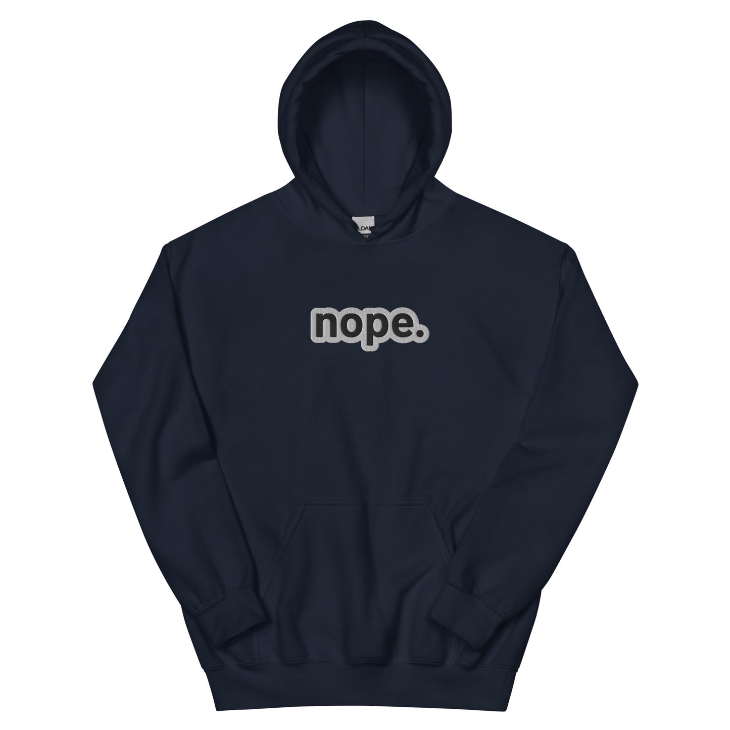 “nope” Embroidered white outline Unisex Hoodie