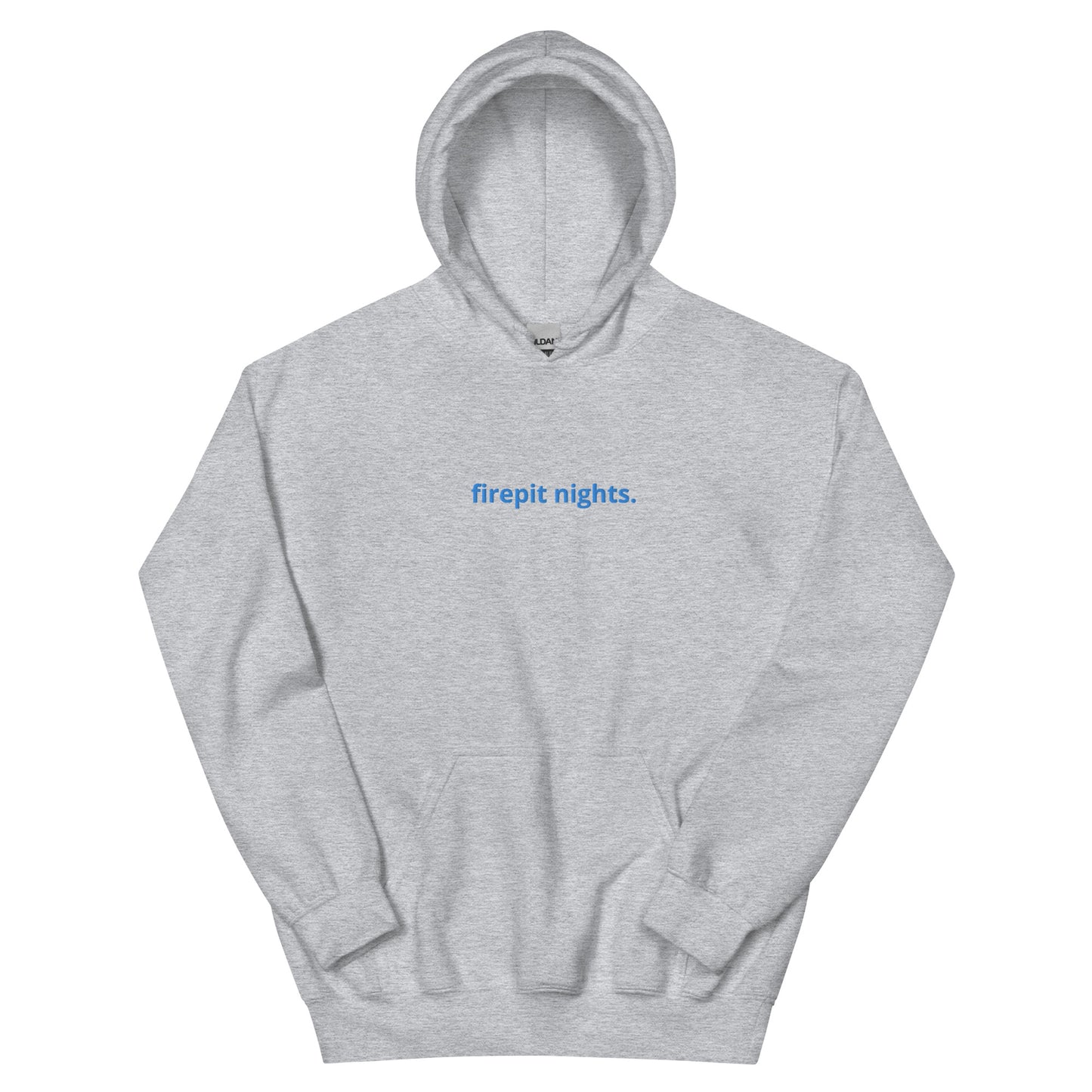 “firepit nights.” Embroidered Unisex Hoodie