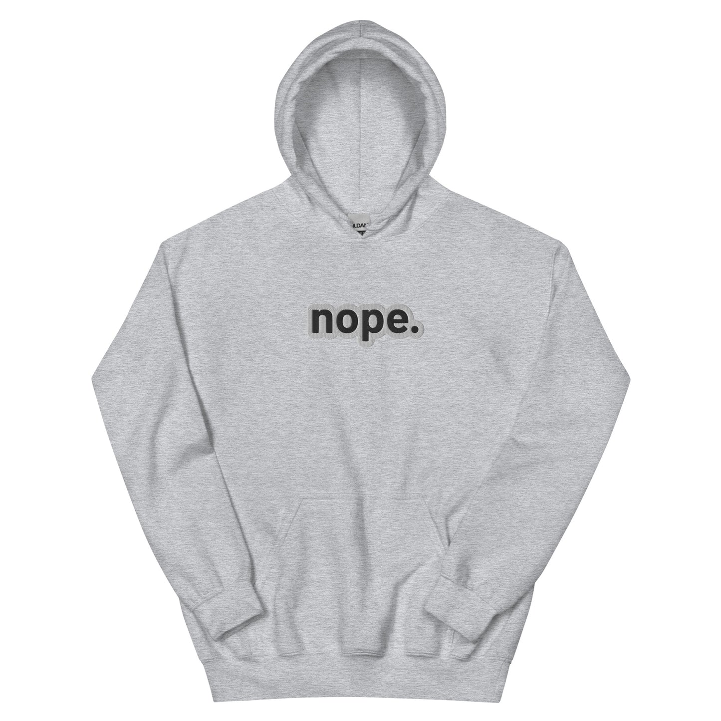 “nope” Embroidered white outline Unisex Hoodie