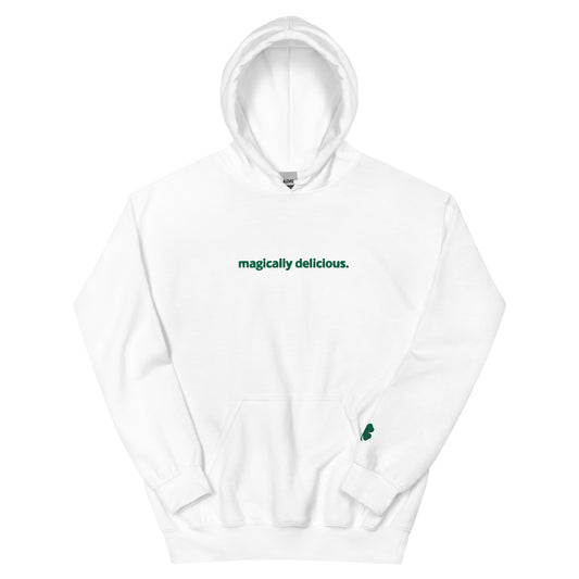 Shamrock & “magically delicious.”  Embroidered Unisex Hoodie