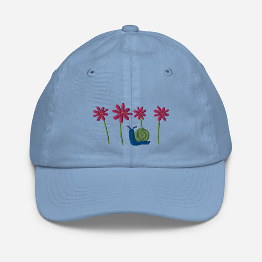 Flowers & Snail Youth baseball cap