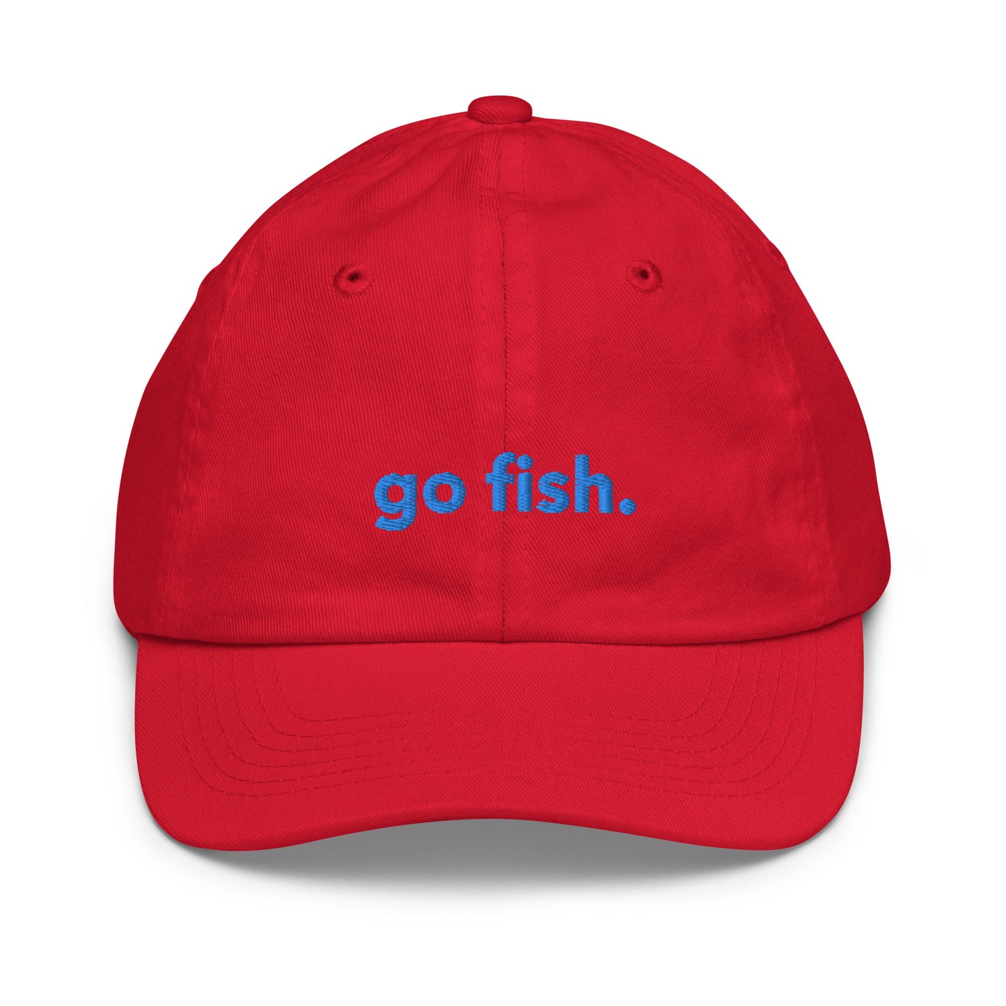 “go fish.” & School of fishes Embroidered Youth Baseball Cap
