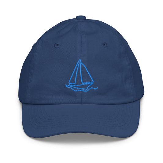 Sailboat Embroidered Youth Baseball Hat