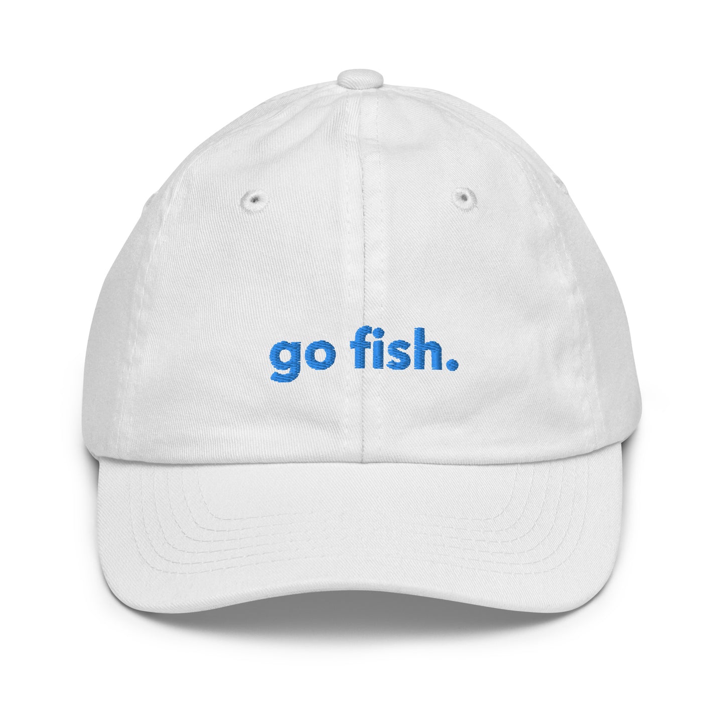 “go fish.” & School of fishes Embroidered Youth Baseball Cap