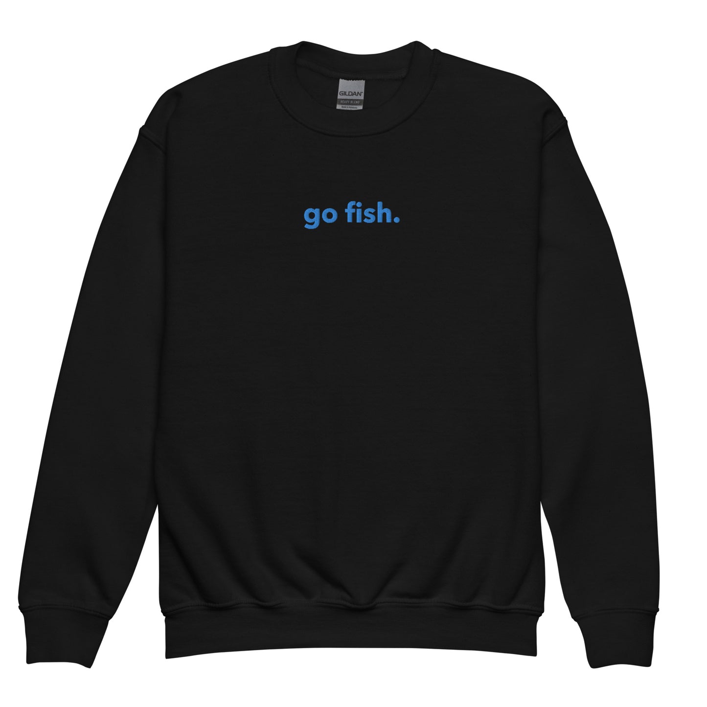 “gofish.”EmbroideredYouth crewneck sweatshirt