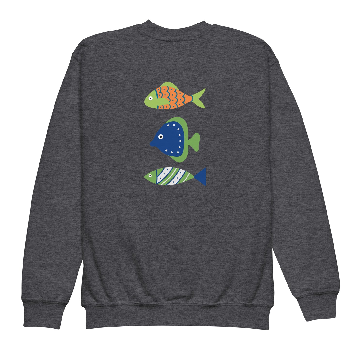 “gofish.”EmbroideredYouth crewneck sweatshirt
