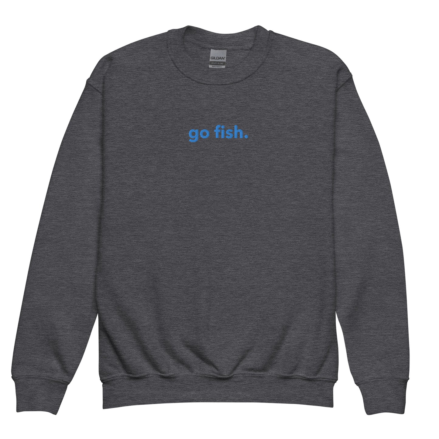 “gofish.”EmbroideredYouth crewneck sweatshirt