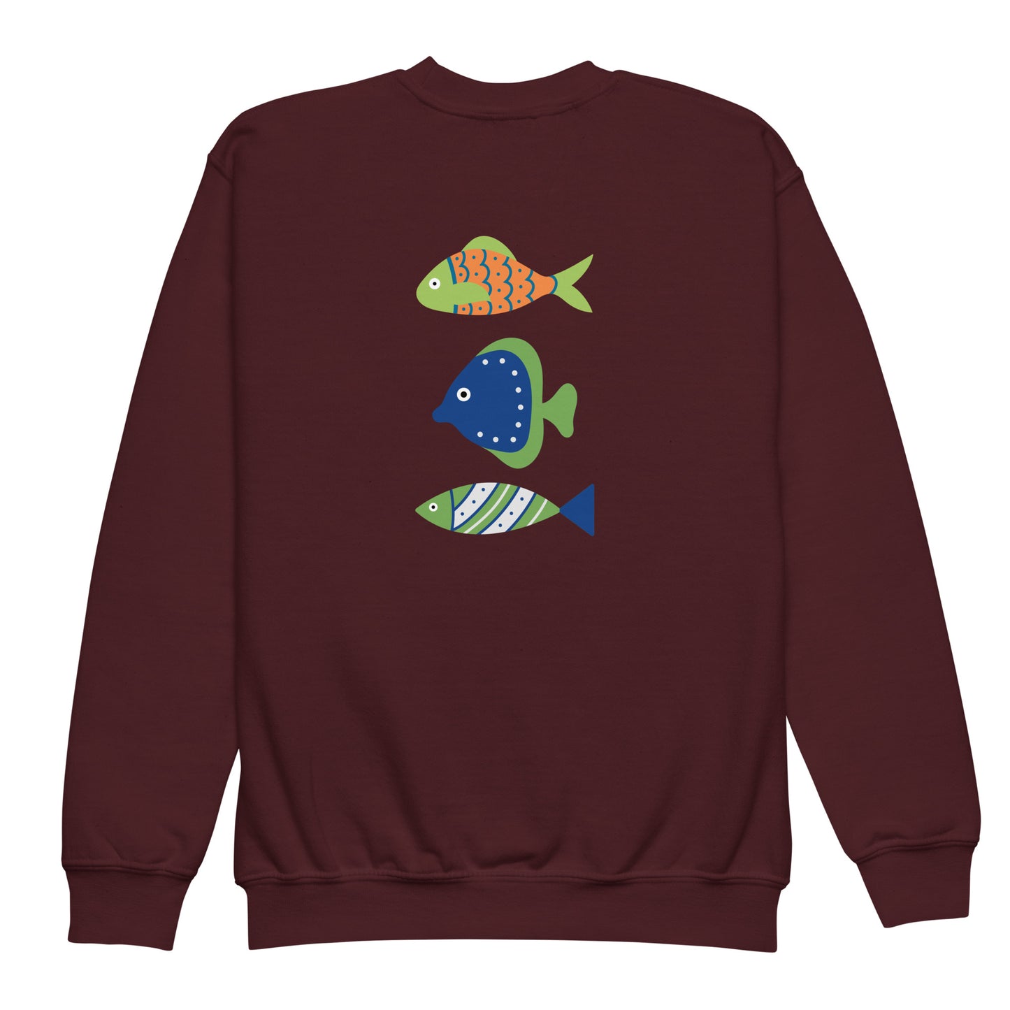 “gofish.”EmbroideredYouth crewneck sweatshirt