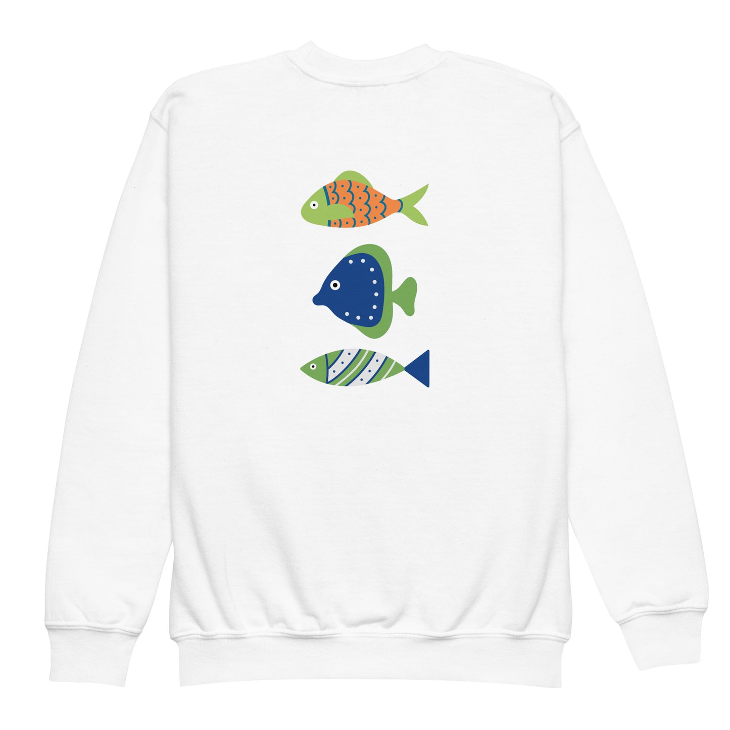 “gofish.”EmbroideredYouth crewneck sweatshirt